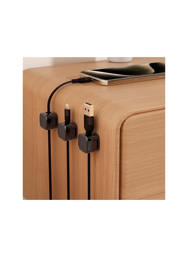 promass Cord Organizer Holder, 12 Pack Magnetic Desk Cable Clips Management, Hide Phone Charging Cable Keeper, Strong Adhesive Wire Charger Holder for Nightstand, Kitchen Appliances, Office Supplies - Image 5