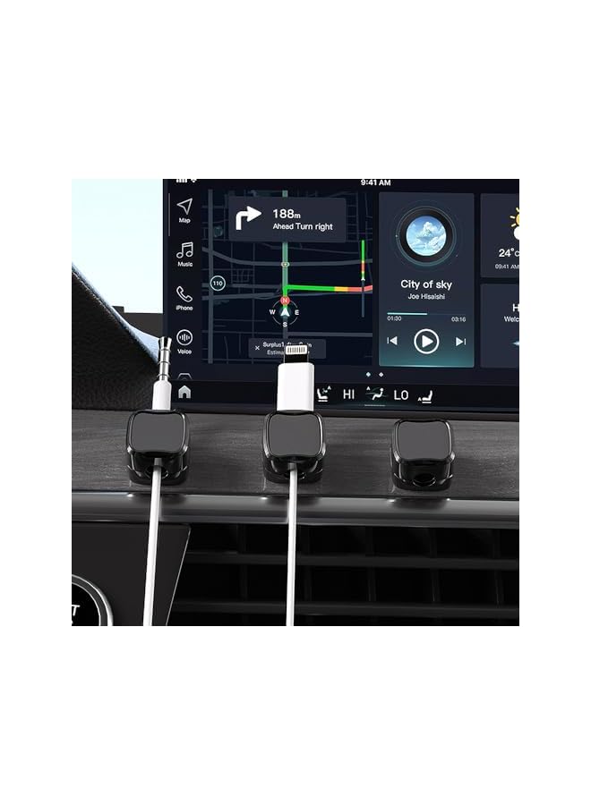 promass Cord Organizer Holder, 12 Pack Magnetic Desk Cable Clips Management, Hide Phone Charging Cable Keeper, Strong Adhesive Wire Charger Holder for Nightstand, Kitchen Appliances, Office Supplies - Image 4