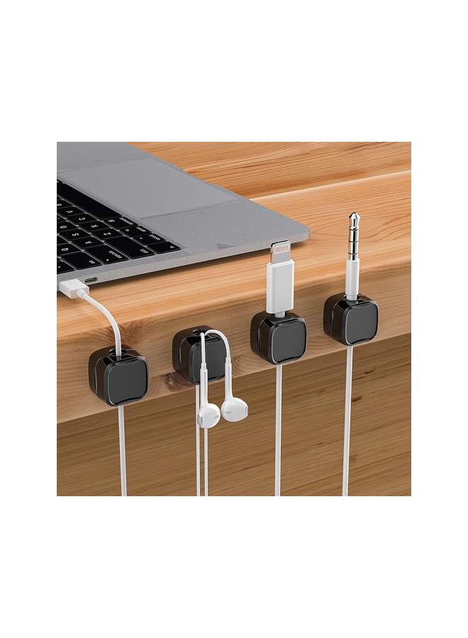 promass Cord Organizer Holder, 12 Pack Magnetic Desk Cable Clips Management, Hide Phone Charging Cable Keeper, Strong Adhesive Wire Charger Holder for Nightstand, Kitchen Appliances, Office Supplies - Image 3