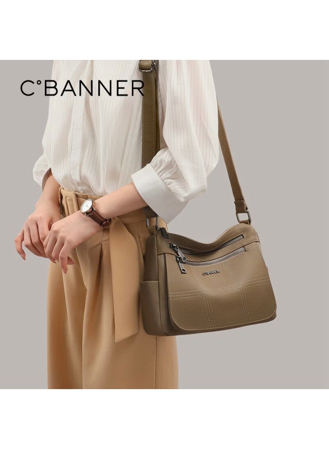 C.banner First Layer Cowhide Women's Crossbody Bag Large Capacity Shoulder Bag Luxury Birthday Gift For Girlfriend Wife - Image 1