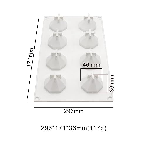mostsom 3D Diamond Gem Silicone Ice Cube Tray Mold Biscuit Chocolate Fondant Mould Epoxy Resin Clay Craft Art Handmade Ice DIY Molds Diamond J_1184 X684 X144inch - Image 3