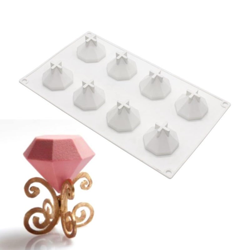 mostsom 3D Diamond Gem Silicone Ice Cube Tray Mold Biscuit Chocolate Fondant Mould Epoxy Resin Clay Craft Art Handmade Ice DIY Molds Diamond J_1184 X684 X144inch - Image 2