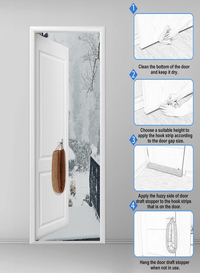 NABOWAN 38" Weighted Under Door Draft Stopper -Triangular Door Draft Blocker with Hook Loops for Easy Install, Save Energy, Home Room Essentials - Image 5