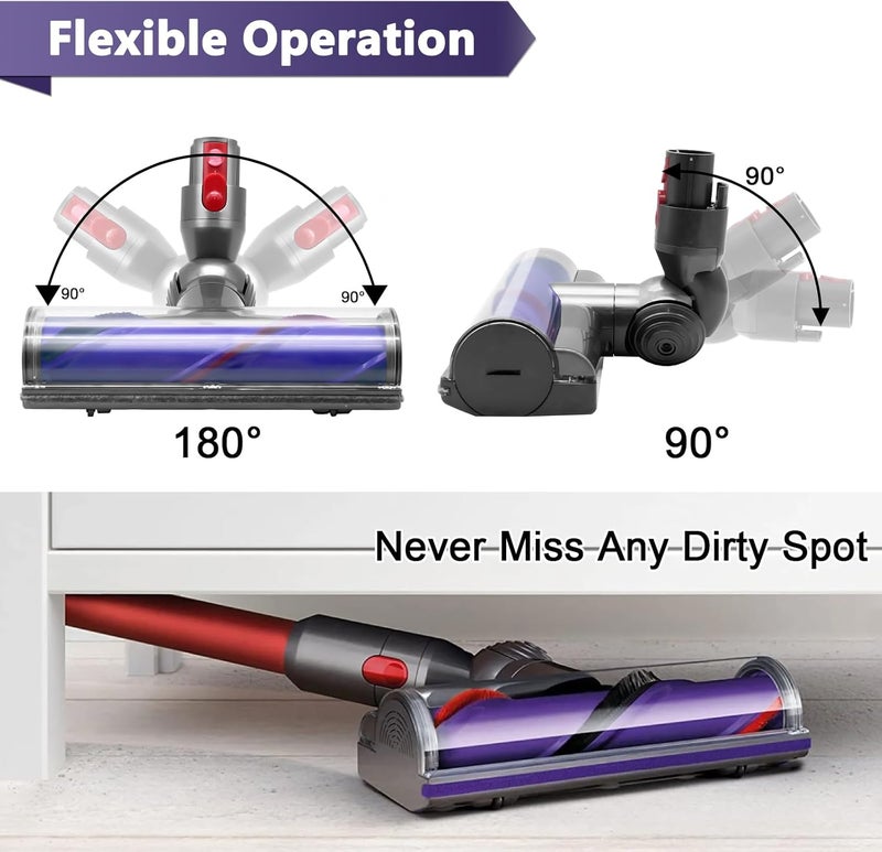 Coodss Quick-Release Motorhead Cleaner Replacement for Dyson V7 V8 V10 V11 V15 Vacuum Direct Drive Head for Hardwood Floor Carpets Attachment SV10 SV11 SV12 SV14 Bristle Roller Brush Parts - Image 2