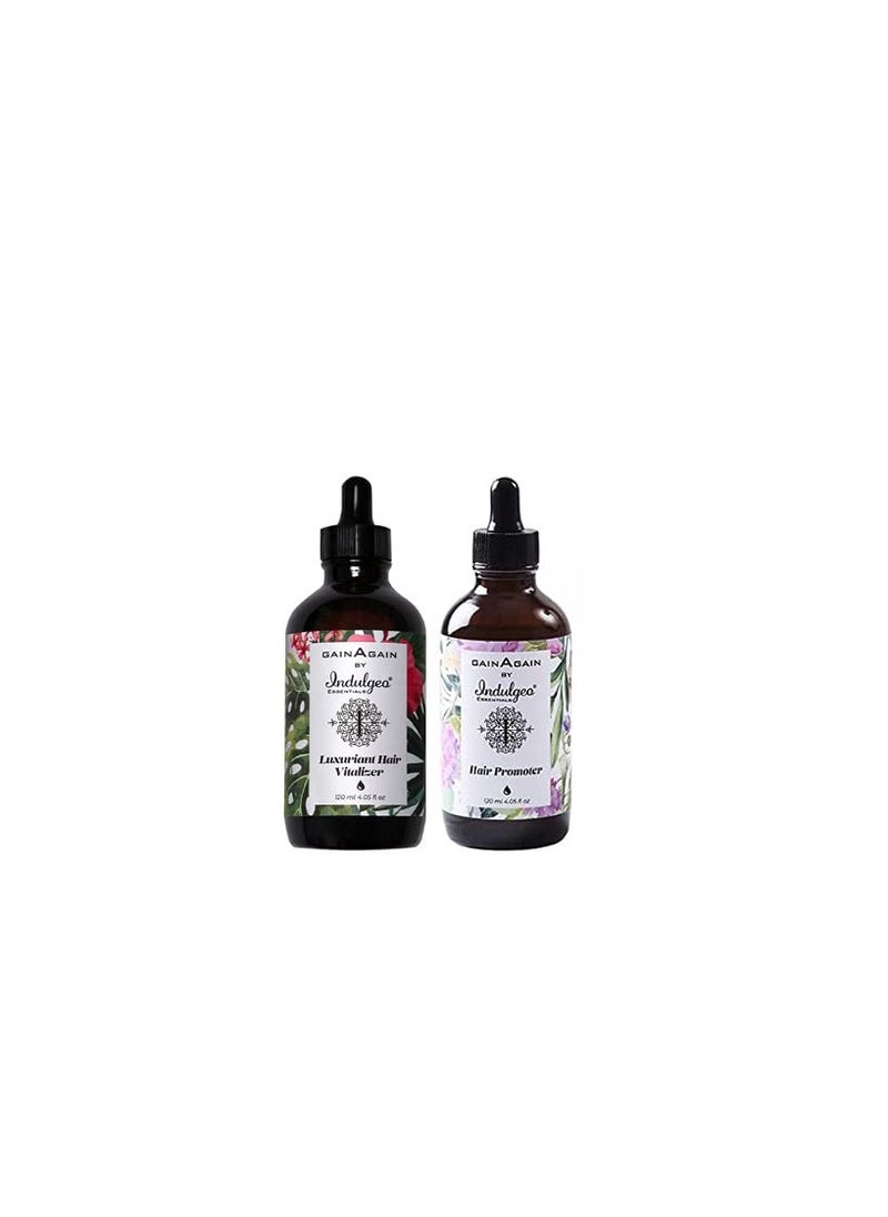 Indulgeo ESSENTIALS INDULGEO ESSENTIALS Hair Growth Combo Gain Again 120Ml Pack of 2  - Image 1