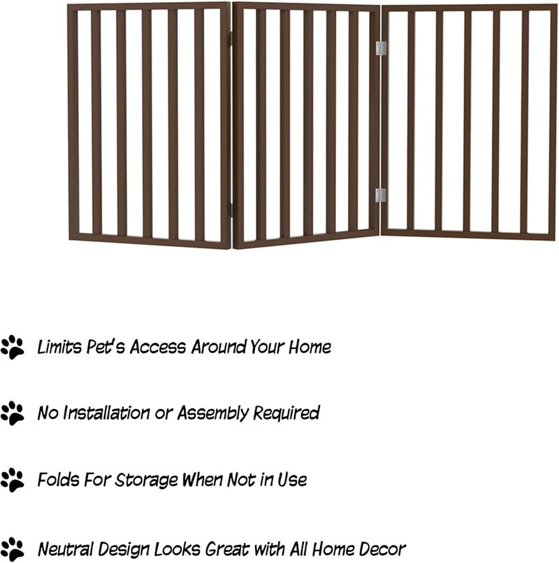 PETMAKER Pet Gate Collection  Dog Gate for Doorways Stairs or House  Freestanding Folding Accordion Style Wooden Indoor Dog Fence by Petmaker - Image 4