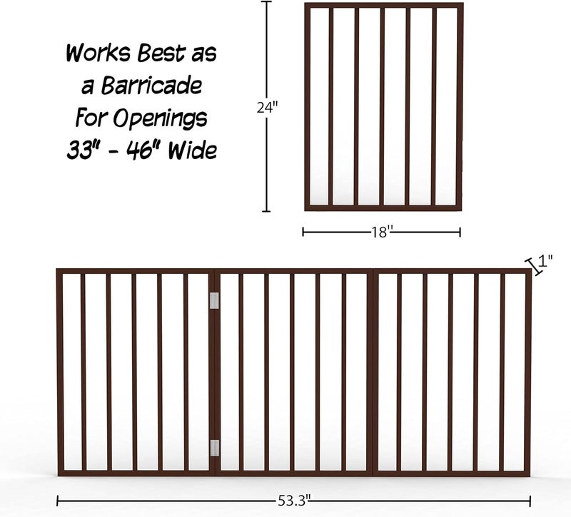 PETMAKER Pet Gate Collection  Dog Gate for Doorways Stairs or House  Freestanding Folding Accordion Style Wooden Indoor Dog Fence by Petmaker - Image 3