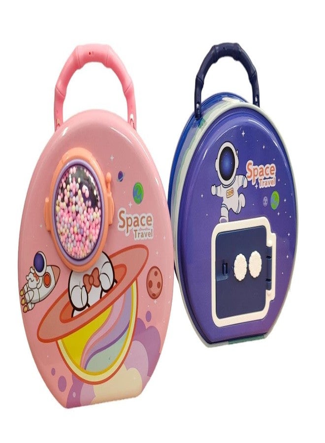 تارا13 حصالة نقود تيرا 13 للأولاد (قطعة واحدة) صندوق نقود فضائي، حصالة نقود مع مفتاح وقفل للأطفال، حصالة نقود كرتونية للأولاد، حصالة نقود للأطفال، هدايا تذكارية للأطفال - Image 3