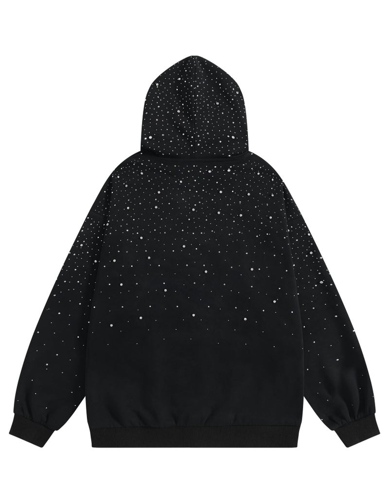 Vamtac Rhinestone Hoodies Men Oversized Hooded Sweatshirts Fashion Casual Hoodie Pullover Y2k Streetwear Tops Black - Image 4
