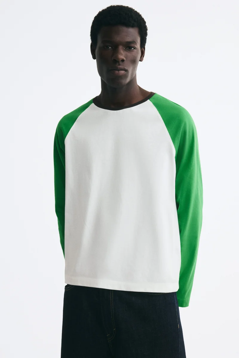 H&M Relaxed Fit Long-sleeved Cotton T-shirt