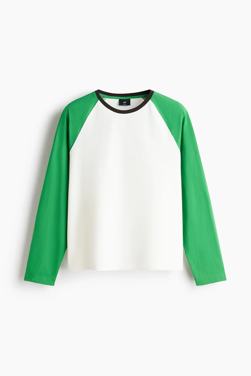H&M  Relaxed Fit Long-sleeved Cotton T-shirt for Men | Best Price UAE