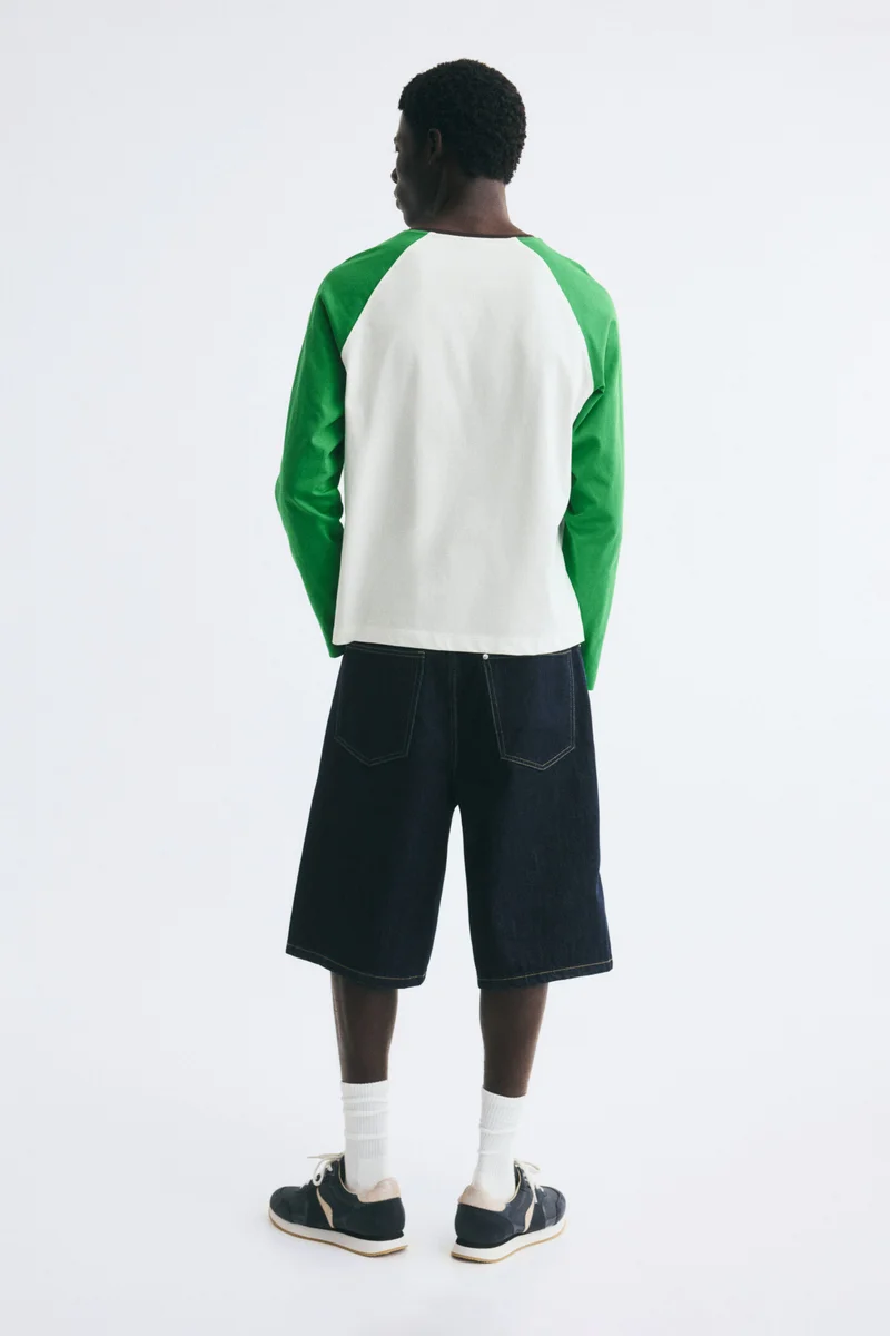 H&M  Relaxed Fit Long-sleeved Cotton T-shirt for Men | Best Price UAE