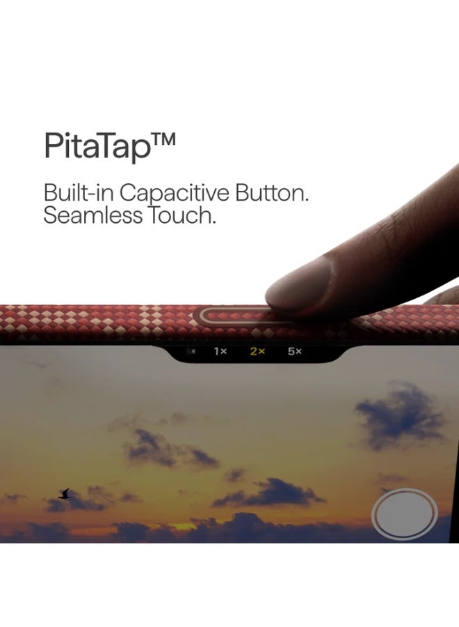 PITAKA حافظة بيتاكا لجهاز آيفون 17 برو ماكس 6.9" مع زر التحكم في الكاميرا، متوافقة مع ماغسيف، حافظة رفيعة للغاية مع شعور لمسي بدون حافظة، ألياف أراميد 1500D منسوجة، تصميم مونوغرام – ذهبي أحمر - Image 4