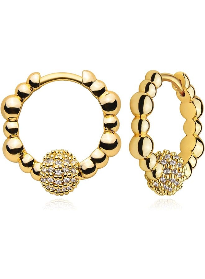 Mevecco Women Huggie Earrings Gold Hoop 14K Gold Filled Small Simple Handmade Hypoallergenic Everyday Jewelry - Image 1