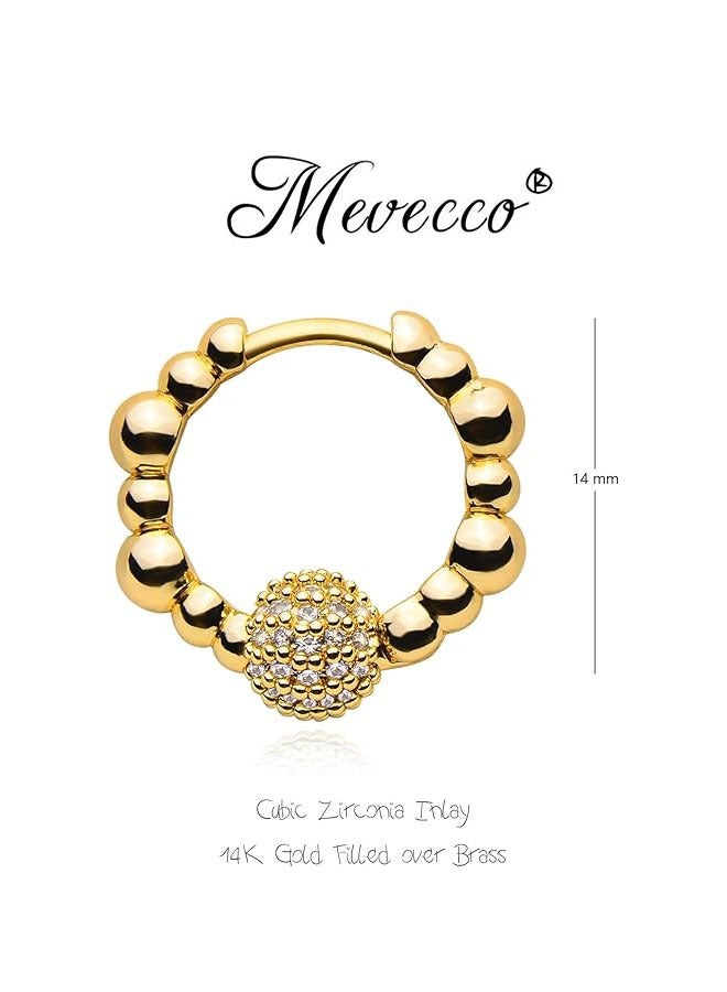 Mevecco Women Huggie Earrings Gold Hoop 14K Gold Filled Small Simple Handmade Hypoallergenic Everyday Jewelry - Image 4