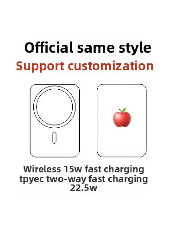 Magnetic Suction Wireless Charging Treasure Is Suitable For Iphone8-16Pro Max Wireless Back Clip Battery Compact Portable Universal-Color:White-Power Capacity:5000 Ma 【normal】 - Image 2