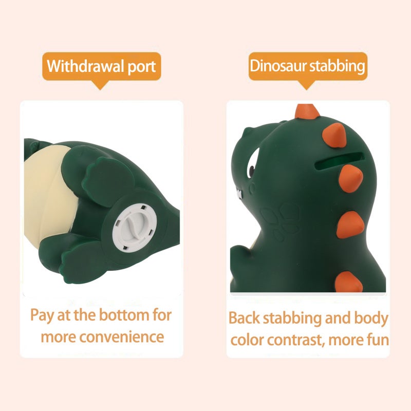 Dinosaur Piggy Bank Sturdy Fall-Resistant Cute Piggy Bank - Cultivate Savings Habits Kids Savings Bank for Children's Room Decor - Image 1