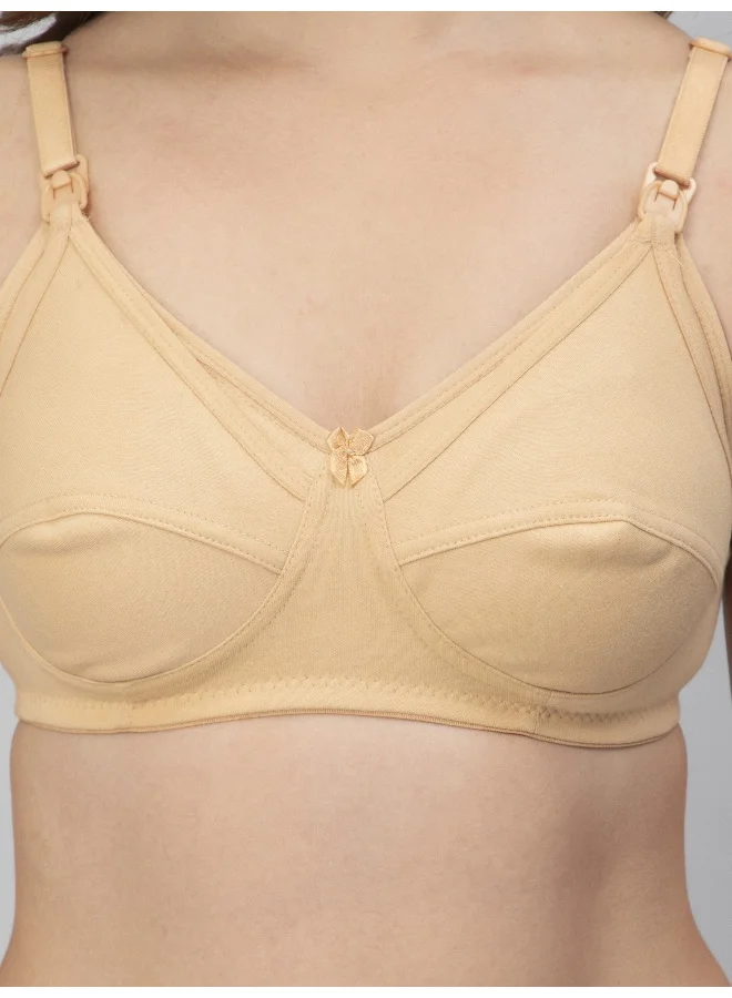 CEE 18 Women's Cotton Non Padded Non-Wired Maternity Nursing Bra (Pack of 3)