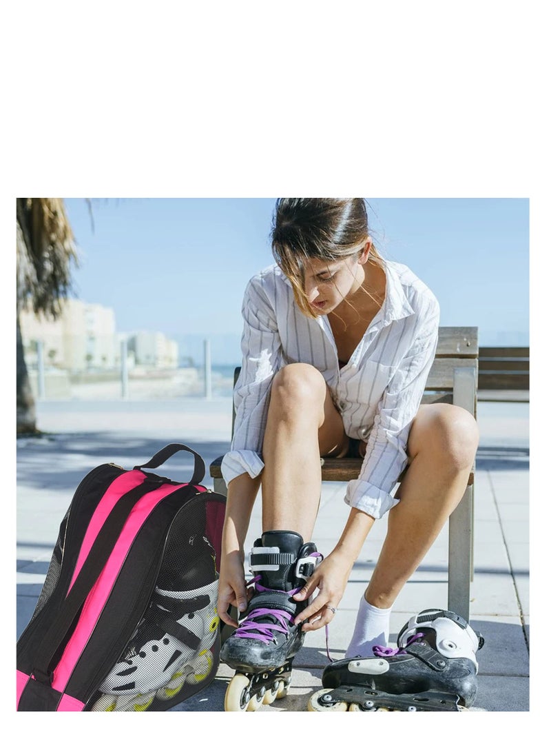 SOLARAE حقيبة زلاجات رولر، حقائب زلاجات قابلة للتنفس مع حزام كتف قابل للتعديل، حقيبة تخزين أحذية التزلج من قماش أوكسفورد، للنساء والرجال والبالغين ملحقات زلاجات رولر - Image 4