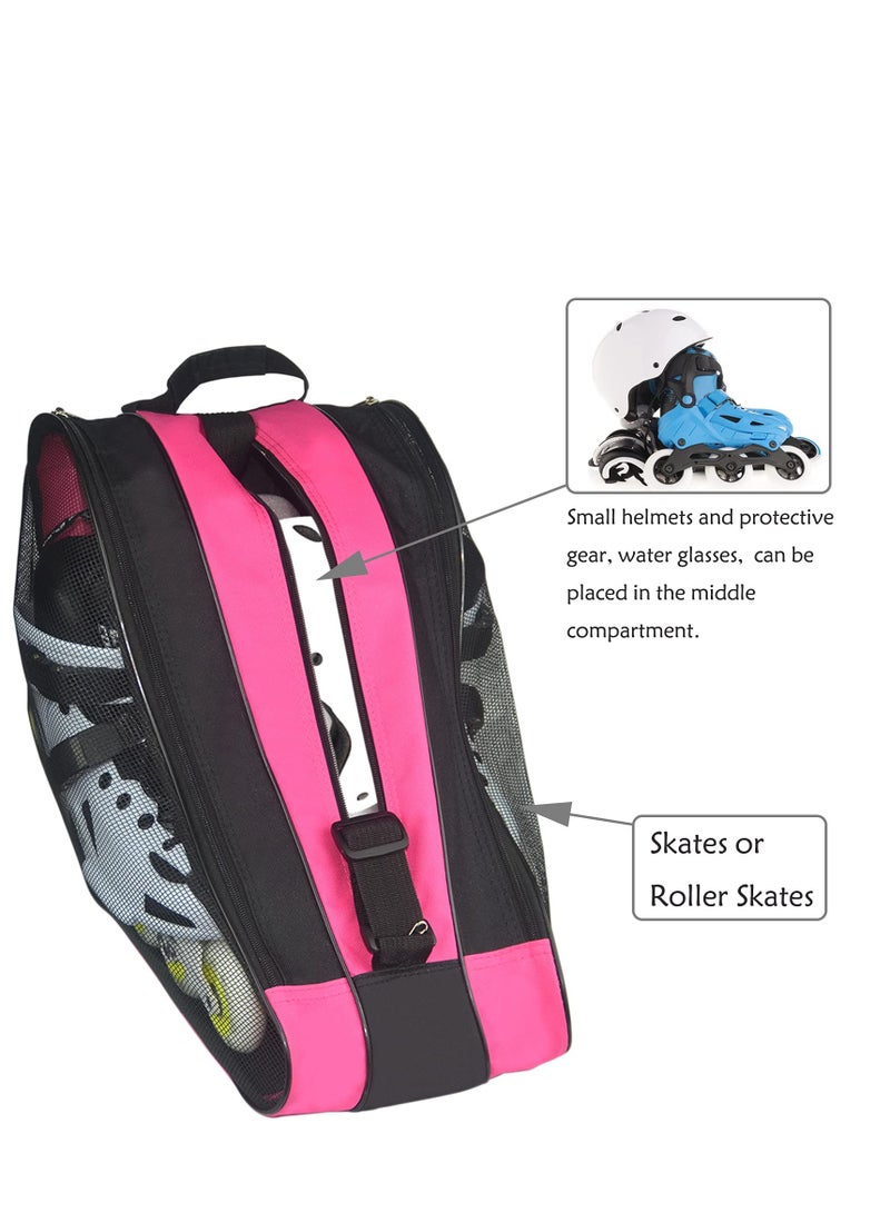 SOLARAE حقيبة زلاجات رولر، حقائب زلاجات قابلة للتنفس مع حزام كتف قابل للتعديل، حقيبة تخزين أحذية التزلج من قماش أوكسفورد، للنساء والرجال والبالغين ملحقات زلاجات رولر - Image 5
