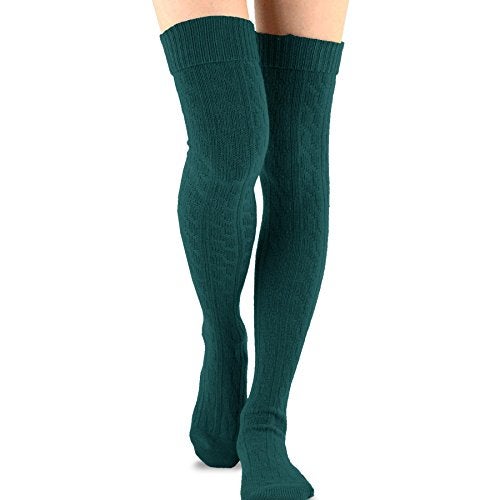 TeeHee Socks Cute Cable Cuff Crochet Fashion Over the Knee High Socks for Women & Girls 3 Pair (Basic Combo) - Image 3