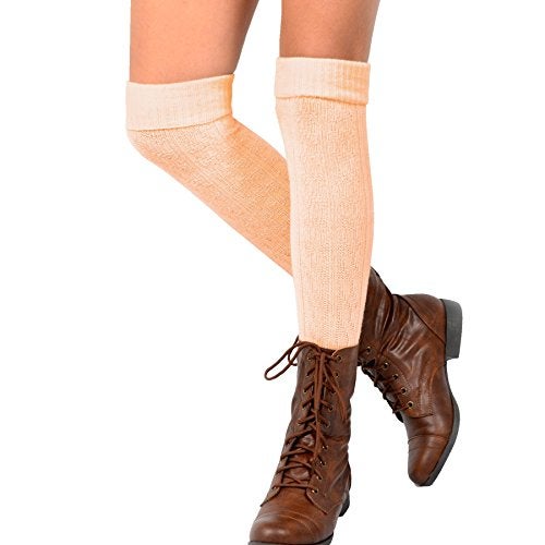 TeeHee Socks Cute Cable Cuff Crochet Fashion Over the Knee High Socks for Women & Girls 3 Pair (Basic Combo) - Image 2