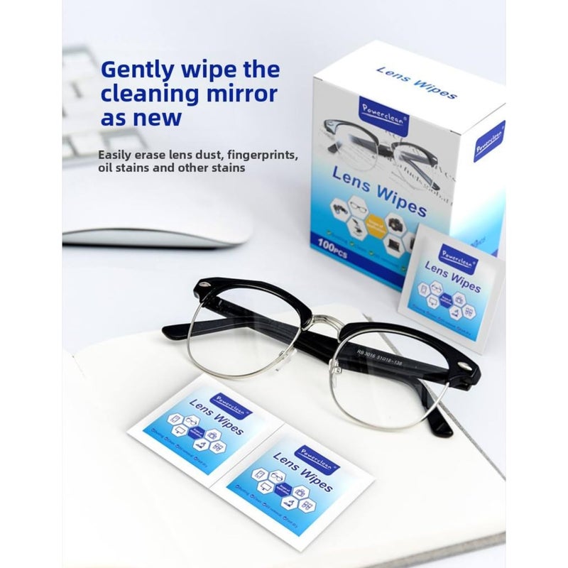 CAVERNSHOP 100 Pack Anti Fog Wipes for Glasses, Individually Wrapped Lens Cleaner Wipes Pre-Moistened for Eyeglasses Laptop Phone Monitor, Camera Lens Screen Cleaning - Image 2