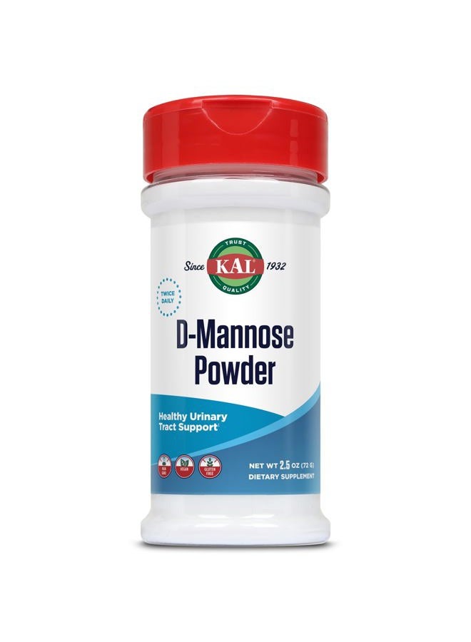 KAL D Mannose Powder 1600 mg, Easy-to-Mix, Fast-Dissolving D-Mannose - Urinary Tract Health and Bladder Support - Unflavored Powder, Non-GMO, Vegan, Gluten Free, 60-Day Guarantee, 45 Servings, 2.5oz - Image 1