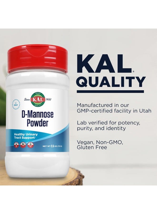KAL D Mannose Powder 1600 mg, Easy-to-Mix, Fast-Dissolving D-Mannose - Urinary Tract Health and Bladder Support - Unflavored Powder, Non-GMO, Vegan, Gluten Free, 60-Day Guarantee, 45 Servings, 2.5oz - Image 4