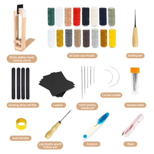 FASTTOBUY Stitch Pony, Leather Stitching Pony Table Desktop Pony，Leather Sewing Pony Horse Clamp with 4 Sand Strips and 4 Sand Papers for DIY Hand Stitching Leather Clamping - Image 2