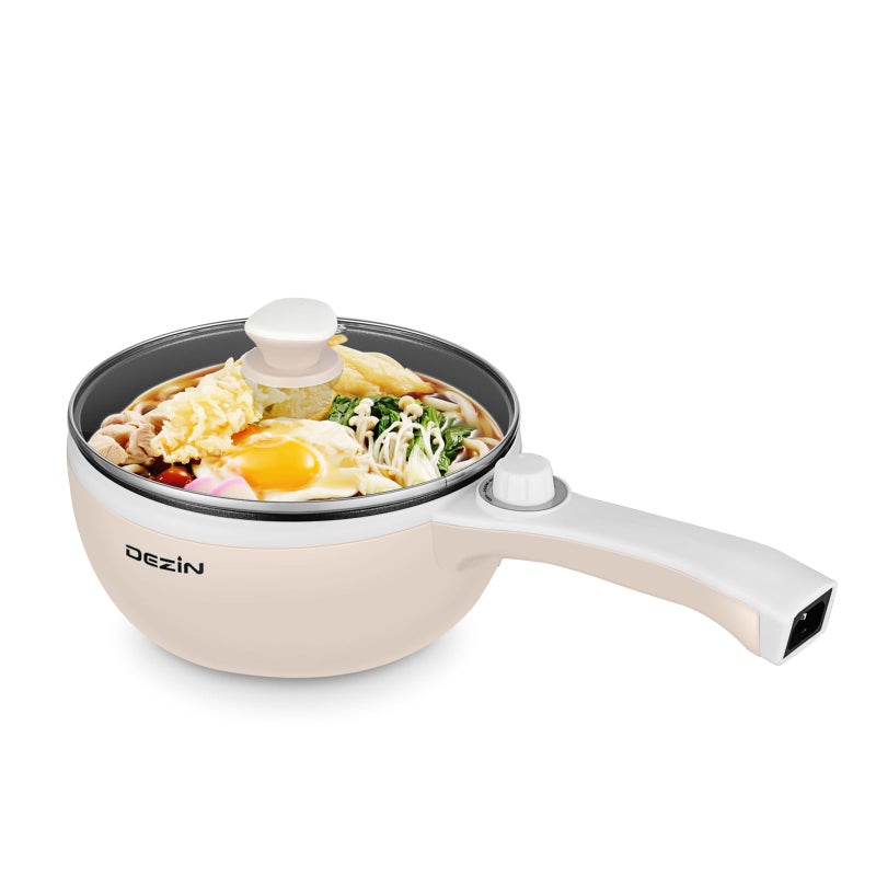 Dezin Hot Pot Electric Upgraded, Non-Stick SautÃ© Pan, Rapid Noodles Electric Pot, 1.5L Mini Portable Hot Pot for Steak, Egg, Fried Rice, Ramen, Oatmeal, Soup with Power Adjustment - Image 1