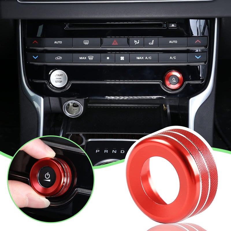 PIUGILH Aluminum Control Rings Multimedia Volume Knob Covers Compatible with Jaguar FPACEXEXELXFXFL