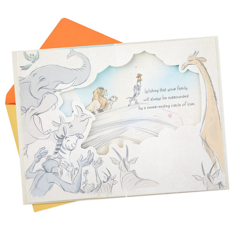 Hallmark Disney Baby Shower Card for New Parents (Lion King, Baby Simba) Welcome New Baby, Congratulations, Gender Reveal - Image 2