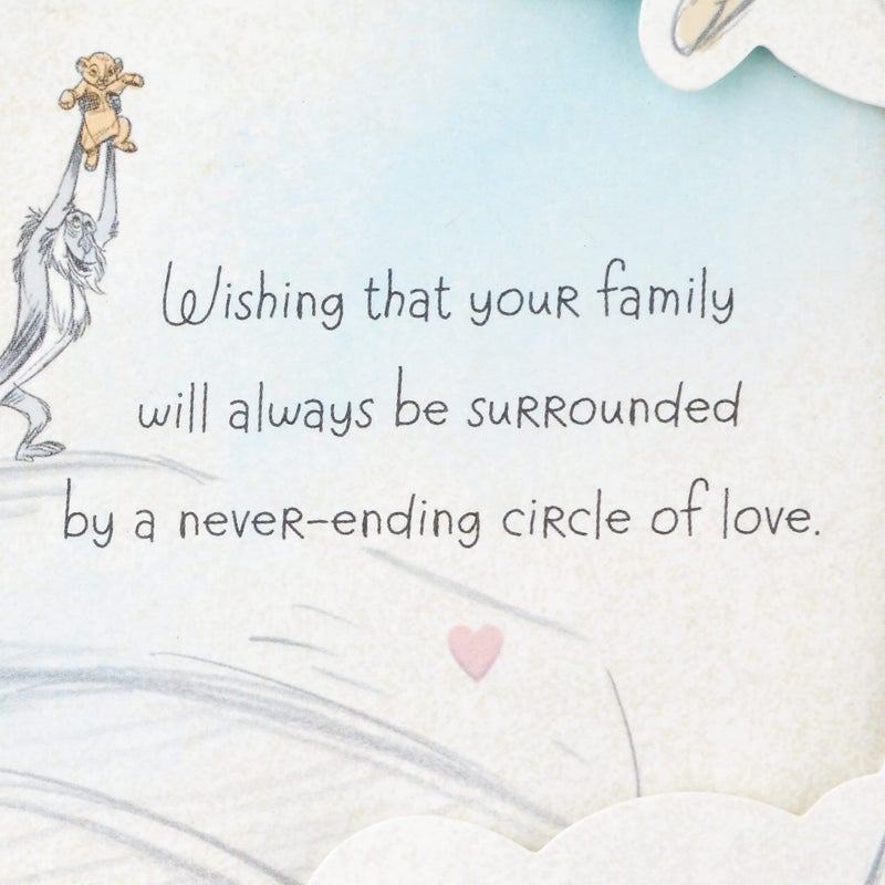 Hallmark Disney Baby Shower Card for New Parents (Lion King, Baby Simba) Welcome New Baby, Congratulations, Gender Reveal - Image 3