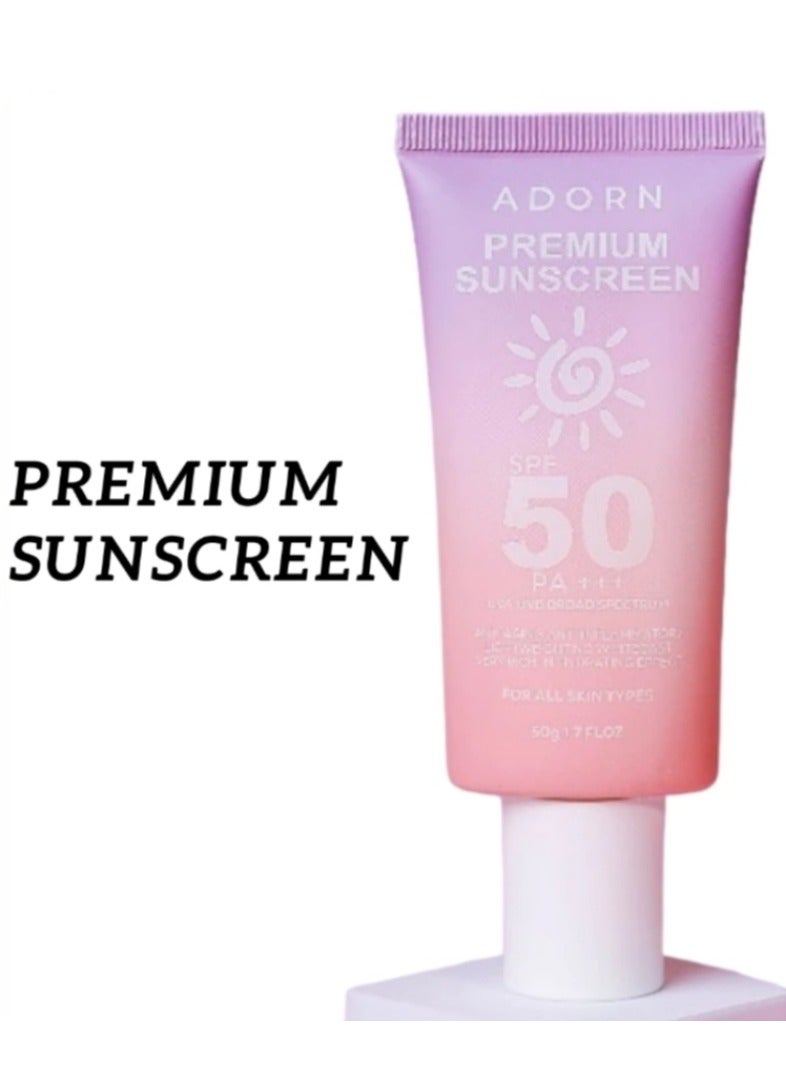 أدورن واقي الشمس الفاخر بعامل حماية من الشمس SPF 50 50 جم - Image 2