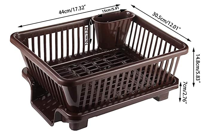 Birdwing Drainer basket-Brown 3 in 1 Unbreakable Kitchen Sink Dish Driying Corner, Dish Drainer and Drying Rack for Kitchen - Image 3