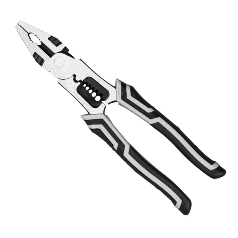 HITWA Multifunction Lineman Plier Wire Stripping Tool Wire Cutter with Gripping Wrench Cutter Crimping Wire Stripper Function 6in1 Combination WirePlier Black - Image 1
