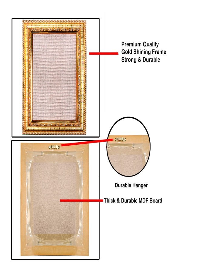 Hawai Gold Plated Ashta Lakshmi Shree Yantra Photo Frame, Size 8.5x7inch | Wall Hanging Engineered Wood Frame | Home Office Pooja Room Decor, House Warming Gift Item | SFDI00403GLDFRM - Image 5