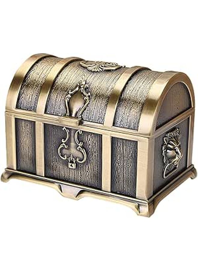 Vintage Jewelry Box Treasure Chest Organizer Small Antique Trinket Storage Case - Image 1