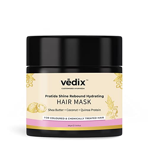 Vedix Ayurvedic Hair Mask For Hair Growth, Customized Pratida Shine Rebound Hydrating Hair Mask For Coloured & Chemically Treated Hair With Shea Butter + Coconut + Quinoa Protein - 200 Gram - Image 1