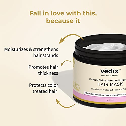 Vedix Ayurvedic Hair Mask For Hair Growth, Customized Pratida Shine Rebound Hydrating Hair Mask For Coloured & Chemically Treated Hair With Shea Butter + Coconut + Quinoa Protein - 200 Gram - Image 5