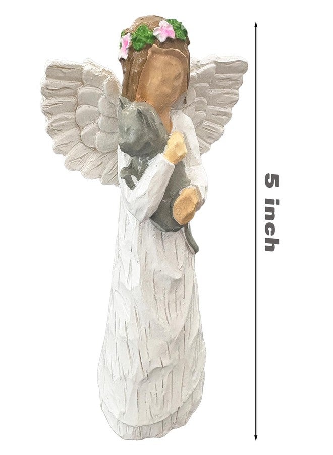 Suproamgo Memorial Gifts for Loss of Cat，Pet Sympathy Remembrance Gifts for Pet Mom and Lovers，Resin Angel Figurine Statues for Garden - Image 2