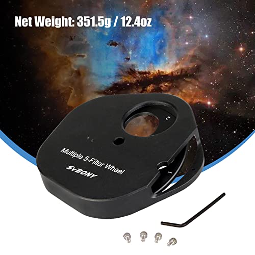 SVBONY SV133 Filter Wheel Multiple 5 Position Filter Wheel for Telescope with 1.25 inches Eyepiece Adaptor T2 Camera Adaptor and Locking Ring - Image 5