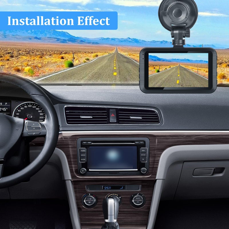 NHOPEEW Dash Camera for Car - 3 Inch 1080P IPS Touchscreen Car Camera - G-Sensor/Loop Recording / 24H Parking Monitor / 150Â° Wide Angle/Night Vision/Exposure Compensation/Support TF Card - Image 2