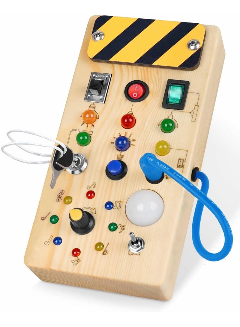Busy Board with Led Light, Preschool Learning Activities Sensory Toys for Toddlers 1-3,Montessoti Toys 1 2 3 Year Old Birthday Gift  - Image 1