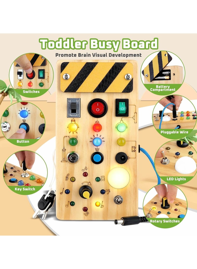 Busy Board with Led Light, Preschool Learning Activities Sensory Toys for Toddlers 1-3,Montessoti Toys 1 2 3 Year Old Birthday Gift  - Image 2