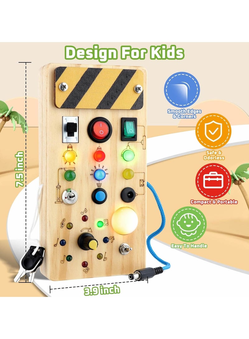 Busy Board with Led Light, Preschool Learning Activities Sensory Toys for Toddlers 1-3,Montessoti Toys 1 2 3 Year Old Birthday Gift  - Image 4