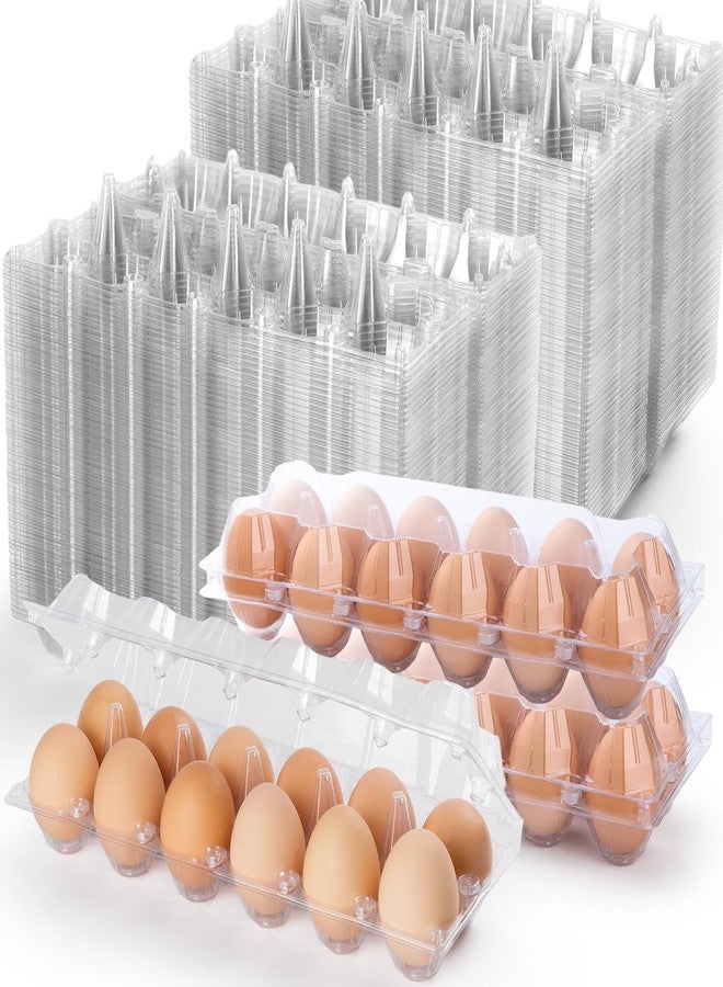 ALISWAT 100 Pack Plastic Egg Cartons 12 Count Egg Cartons Cheap Bulk for Chicken Eggs, Egg Holder Egg Container for Fresh Eggs, Reusable Egg Carton for Family, Chicken Farm and Markets, 2x6 Grid, Medium - Image 1