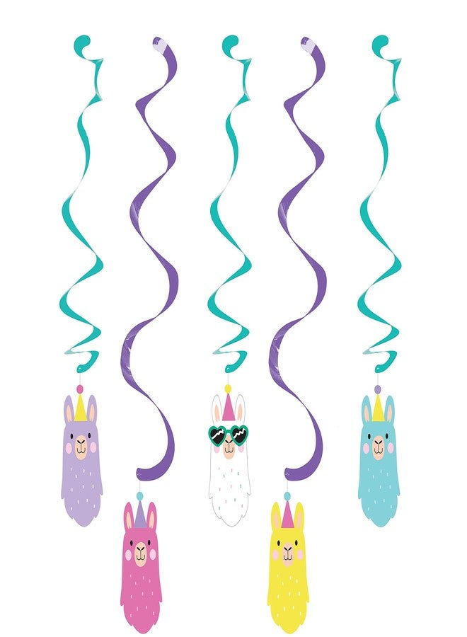 Creative Converting Llama Party Dizzy Danglers, 5 ct, Multi-colored, 39"