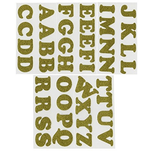 Dritz 15270 Iron-on Letters, Soft Flex, Cooper, 1-1/4-Inch, Metallic Gold (5-Sheets) - Image 2